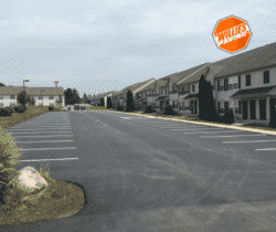 Parking lot line striping at a residential complex by Willie's Paving