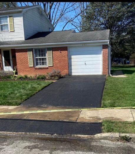 after driveway paving work
